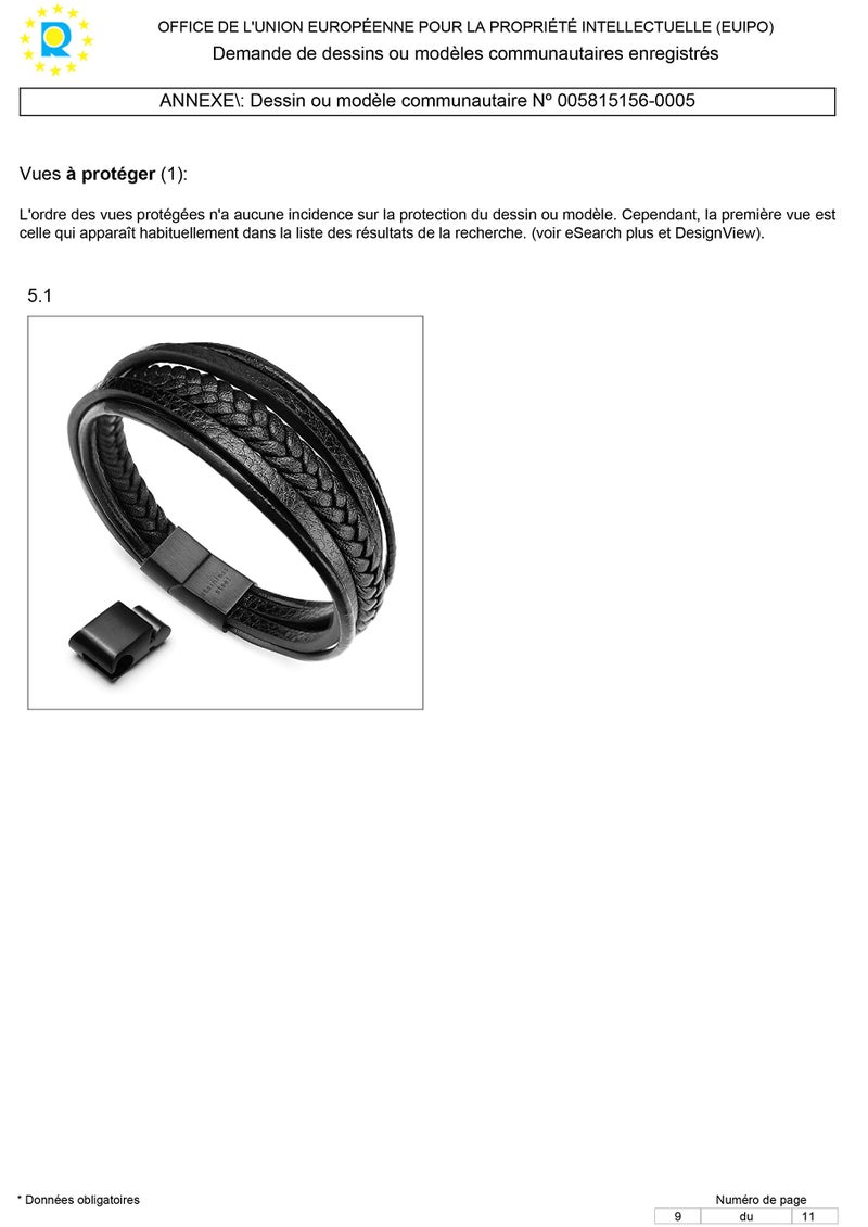 murtoo Mens Leather Bracelet with Clasp Cowhide Multi-Layer Braided Leather Mens Bracelet - Image 4